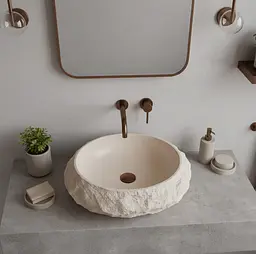 Умивальник Rea Mika накладний 50x38 см warm beige matt REA-U7347 - мініатюра 5
