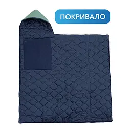 Зимовий спальний мішок з підігрівом USB 215х65, теплий спальник ковдри з підігрівом до -30 синій - мініатюра 3