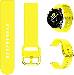 Силіконовий ремінець One Watchbands жовтий для Samsung Galaxy Watch 4 42mm, кріплення 20мм - розмір L (W1-5WB50020124011) - мініатюра 2