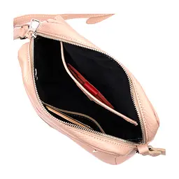 Сумка Grande Pelle Крос-боді з натуральної шкіри Пудрова (11694) - мініатюра 5