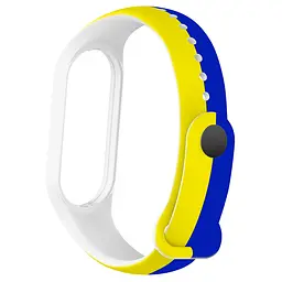Силіконовий ремінець для фітнес браслетів Xiaomi Mi Band 5/6/7, Silicone, blue-yellow, зі зручною застібкою, на фітнес трекер та смарт годинник, ArmorStandart (ARM61907) - мініатюра 2