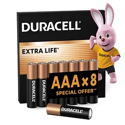 Батарейка Duracell AAA лужні 8 шт. в упаковці (5000394203341 / 81480364)