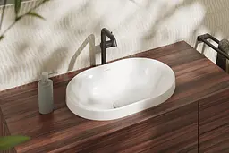 Умивальник Hansgrohe Xuniva U врізний на стільницю 550x400 з переливом SmartClean white 61062450 - мініатюра 2
