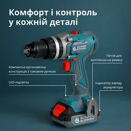 Konner & Sohnen Set of two cordless tools KS IDISD 20V SET 2 PLUS 20V impact screwdriver-drill, impact screwdriver KS ISD20V-260-4, ZP 2A battery 2x2A·h case 6kg - мініатюра 6
