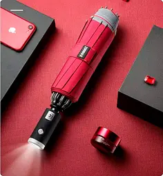 Парасолька Xiaomi Zuodu Automatic Umbrella (ZD002-LED) Red [51082] - мініатюра 3