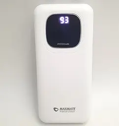 Потужний Повербанк 20000mAh 4in1 Power Bank із швидкою зарядкою 2USB Type-C 2.1A 5W Maxmate MMP-20C