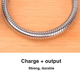 Кабель Lightning-USB Metal cable - ладонь 48см серо-черный провод лайтнинг шнур для зарядки айфона - миниатюра 5