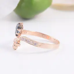 Каблучка з червоного золота з топазом London Blue 17 K-0235 - мініатюра 3