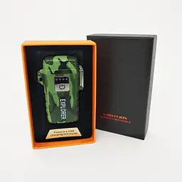 Електроімпульсна запальничка дугова usb запальничка чоловіча юсб камуфляж JL317 Explorer - мініатюра 6