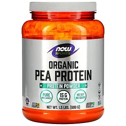Гороховий протеїн, Organic Pea Protein, органік, порошок, без смаку, 680 г Now Foods vit0002166