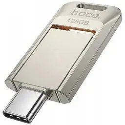 USB флеш накопичувач Hoco UD17 128GB Type-C металевий сріблястий