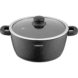 Каструля Ardesto зі скляною кришкою Gemini Anzio 4.4л алюміній чорний kuh0014757
