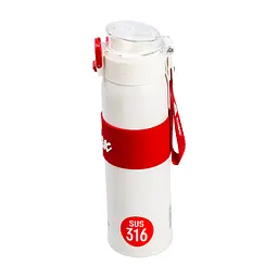 Термос Cille Relax 520 мл із кришкою фліп топ, білий Happy Life HP17304W - мініатюра 10