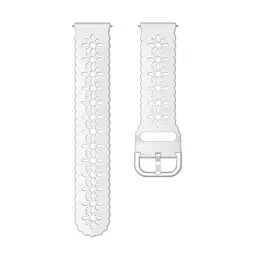 Ремінець Flower для Xiaomi Ticwatch C2 TicWatch E TicWatch S2 Mobvoi TicWatch C2 - білий ширина кріплення 20мм силікон Watchbands (W32-1WB39660066) - мініатюра 3