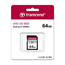 Карта пам'яті Transcend 64GB SDXC class 10 UHS-I U1 V10 (TS64GSDC300S) - мініатюра 2