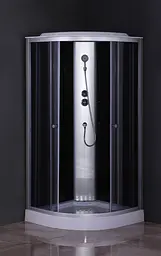 Душовий бокс без гідромасажу Mixxus Strong SB02-90x90x215-GR Satin з низьким піддоном MI6887, Хром матовый, тонований, хром матовий - мініатюра 7