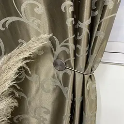 Жакардові штори кавового кольору з вензелем на тасьмі 2шт. 150х270 ALBO pbe0052391 - мініатюра 4
