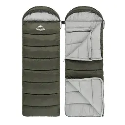 Спальник Naturehike U150 з капюшоном (NH20MSD07) +11°C - правий - зелений - мініатюра 3
