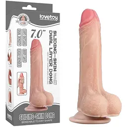 Фалоімітатор LoveToy Sliding Skin Dong 15.5 см тілесний