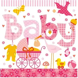 Декупажні серветки Ambiente Baby рожеві 20 шт.