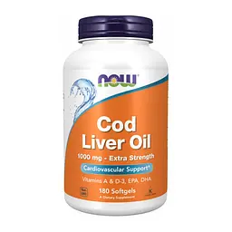 Олія печінки тріски Now Foods Cod Liver Oil 1000 мг 180 sgels