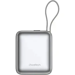 УМБ Choetech 10000mAh 35W PD3.0 USB-C In/Out, LED Display, with buid-in type-C cabel сіра