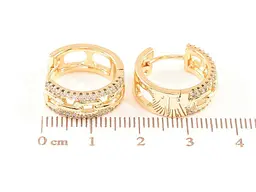 Сережки Xuping Позолота 18K колечка "Візерунок ланцюжок з доріжками цирконію" 270830 - мініатюра 2