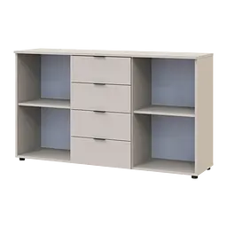 Комод Doros Рон 5 2 фасади 4 шухляди Кашемір 140х38х81 (41516047) - мініатюра 5