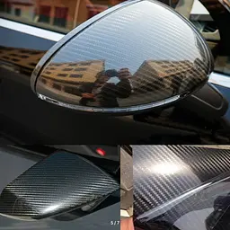 Автомобільна Плівка ПВХ 6D Карбон Світло сірий 1.52 Метра х 10 см 160 мікрон (CL-6DCF-04) - мініатюра 5