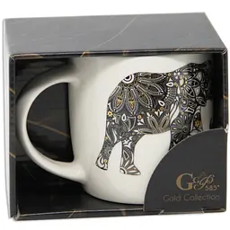 Чашка порцелянова GGP Бочка Animals Gold Слон 1вид 350 мл в Преміум упаковці NBone RX-N16870 (76020790/Слон) - мініатюра 2