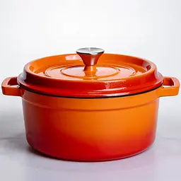 Кокотниця чавунна емальована 4,5 л, помаранчевий Yongkang HP-FLG-4 ORANGE