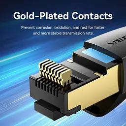Патч-корд 15м, S/FTP cat 8 RJ-45 black Vention (IKABN) - мініатюра 8