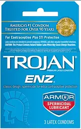 Упаковка презервативів 3шт Trojan ENZ Armor Spermicidal