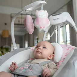 Електронні гойдалки / Дитячі гойдалки-шезлонг Ingenuity SimpleComfort 2 в 1 / Центр для дітей 6 швидкостей - мініатюра 4