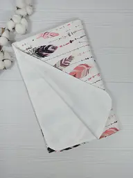 Пелюшка дитяча багаторазова непромокальна a.l.babybox Пір'я рожеве 80x100 см Різнокольоровий (NV 18137864) - мініатюра 2