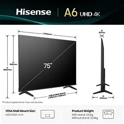 LED-телевізор Hisense 75A6Q (7134236) - мініатюра 2