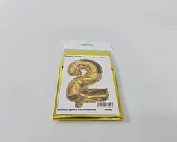 Фольгована куля, 2, золотий, цифра, 100 см, 1 штука, для оформлення свята