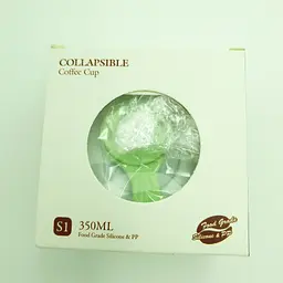 Чашка силіконова складана склянка з герметичною кришкою та напувалкою 350мл Collapsible салатовий - мініатюра 8
