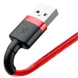 Дата кабель USB 2.0 AM to Lightning 1.0m Cafule 2.4A red+red Baseus (CALKLF-B09) - мініатюра 2
