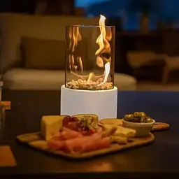 Настільний біокамін Білий, Ethanol Lamp камін на біопалищі для квартири, біокамін на етанолі - мініатюра 3