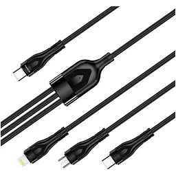 Дата кабель USB 2.0 AM to Lightning + Micro 5P + Type-C 1.2m 3.0A (PD60W data) Black ColorWay (CW-CBPDU3060-BK)