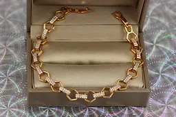 Браслет Xuping Jewelry гексагон 17.5 см 8 мм золотистий