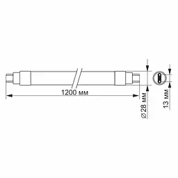 Лампочка Videx LED T8b 18W 1.2M 6200K 220V, матовая (VL-T8b-18126) - мініатюра 3