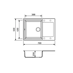 Кухонна мийка Adamant Horizon Medium 700x500x230 графіт 000000000000, Графіт - мініатюра 3