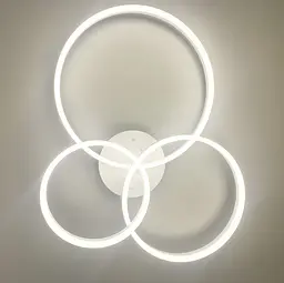 Стельова LED люстра в білому кольорі на 3 кільця Line.F A 8008/3 WH - мініатюра 2