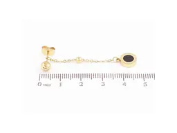 Сережки Xuping пусети TTM Stainless Steel 14K "Підвіски з візерунком циферблат" ø5мм, 2в1 (335865) 4,7см - мініатюра 2