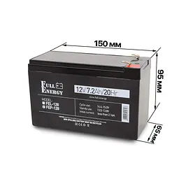 Акумулятор Full Energy FEP-128 12V 7.2AH - мініатюра 2