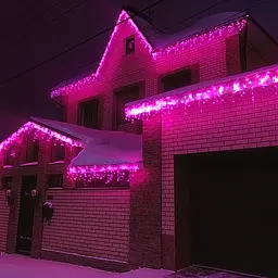 Новорічна зовнішня світлодіодна гірлянда дощ «Бахрома вулична» 120 LED YS-UK002 3x0.5м (рожевий), Yu Xin 83183 - мініатюра 5