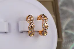 Сережки кільця Хuping Jewelry тріо 1.6 см золотисті
