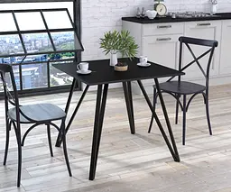 Обідній стіл Ліма 80-80 Прямі кути Loft Design (Венге Луізіана)